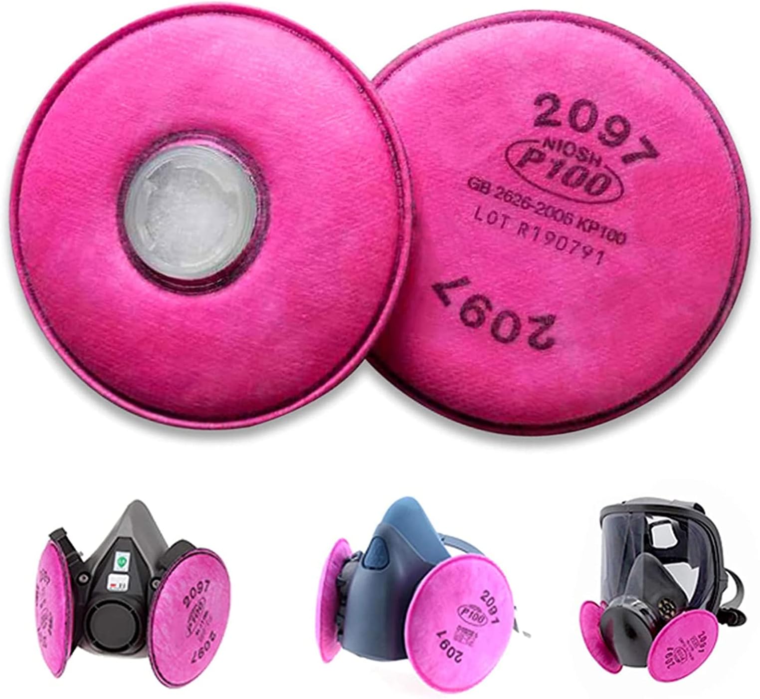 DENGE Particulate Filter Compatible with 2091 P100 Installed on 6000 7000 FF-4 Filter Retainer Use, 4.3 Inch (6 Pcs 3 Pairs)