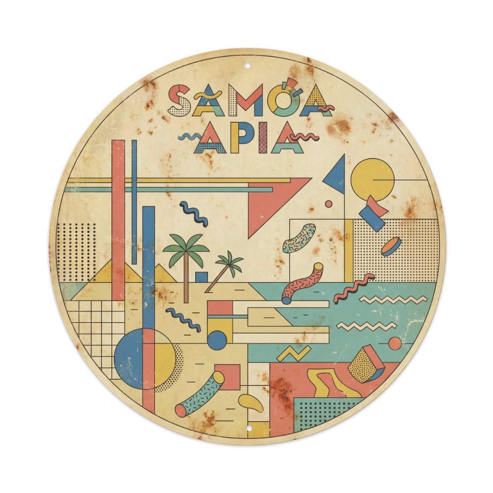 Samoa Apia Island Resort Constructivist Travel Metal Tin Sign