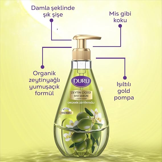 Duru Organik Zeytinyağlı Zeytin Çiçeği Sıvı Sabun 1,5+1,5+500ML