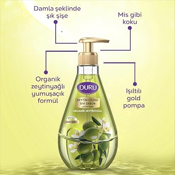 Duru Organik Zeytinyağlı Zeytin Çiçeği Sıvı Sabun 1,5+1,5+500ML