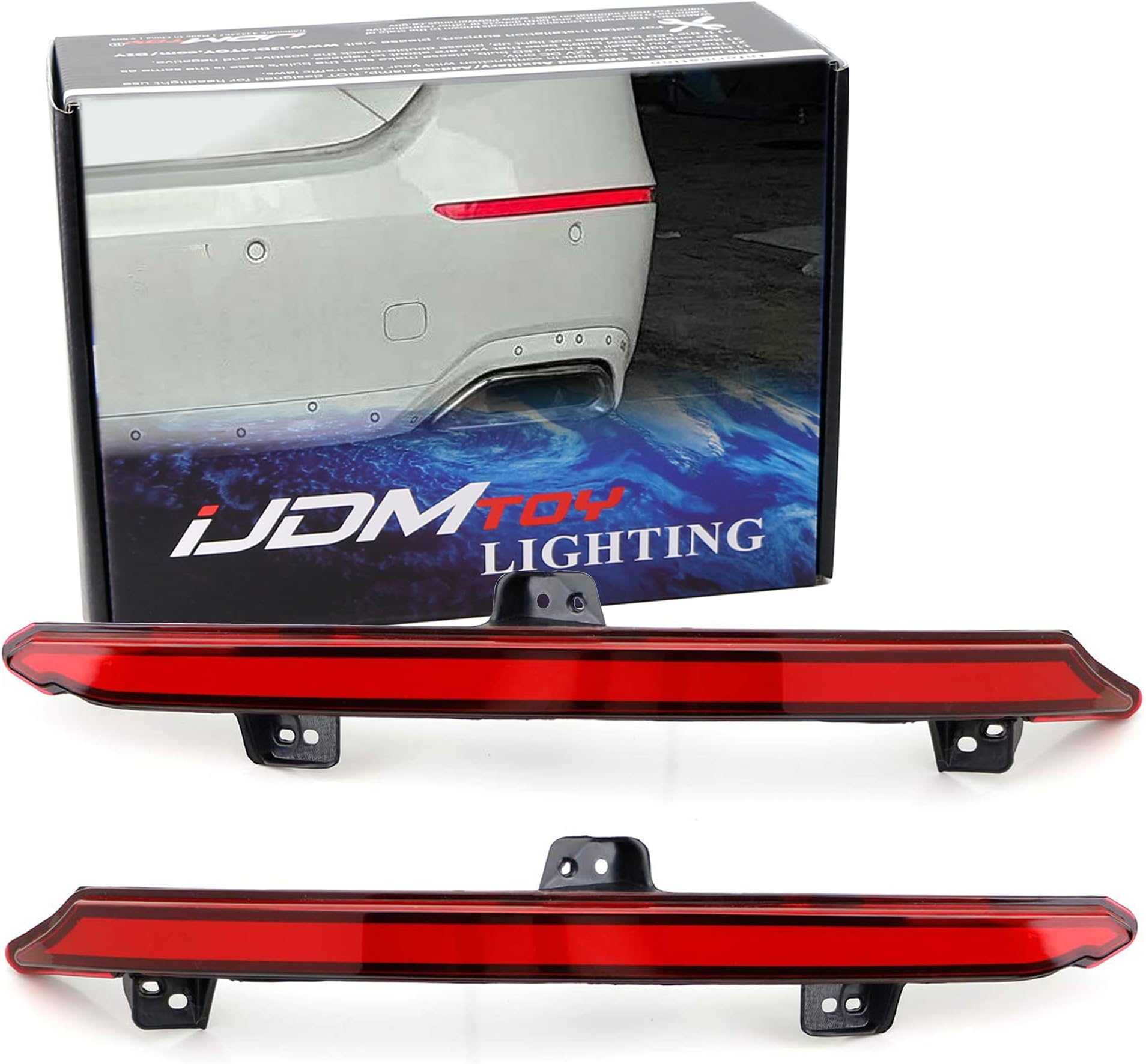 Tint For Tail Lights IJDMTOY Red Lens Full LED Lower Bumper Reflector ...