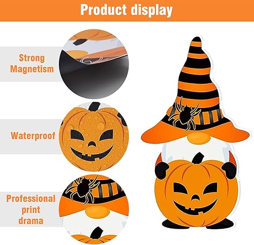 Miniatura 3 de Paquete de 25 calcomanías de gnomo de Halloween, calcomanías de decoración de refrigerador de calabaza para automóvil, puerta de garaje, Halloween,