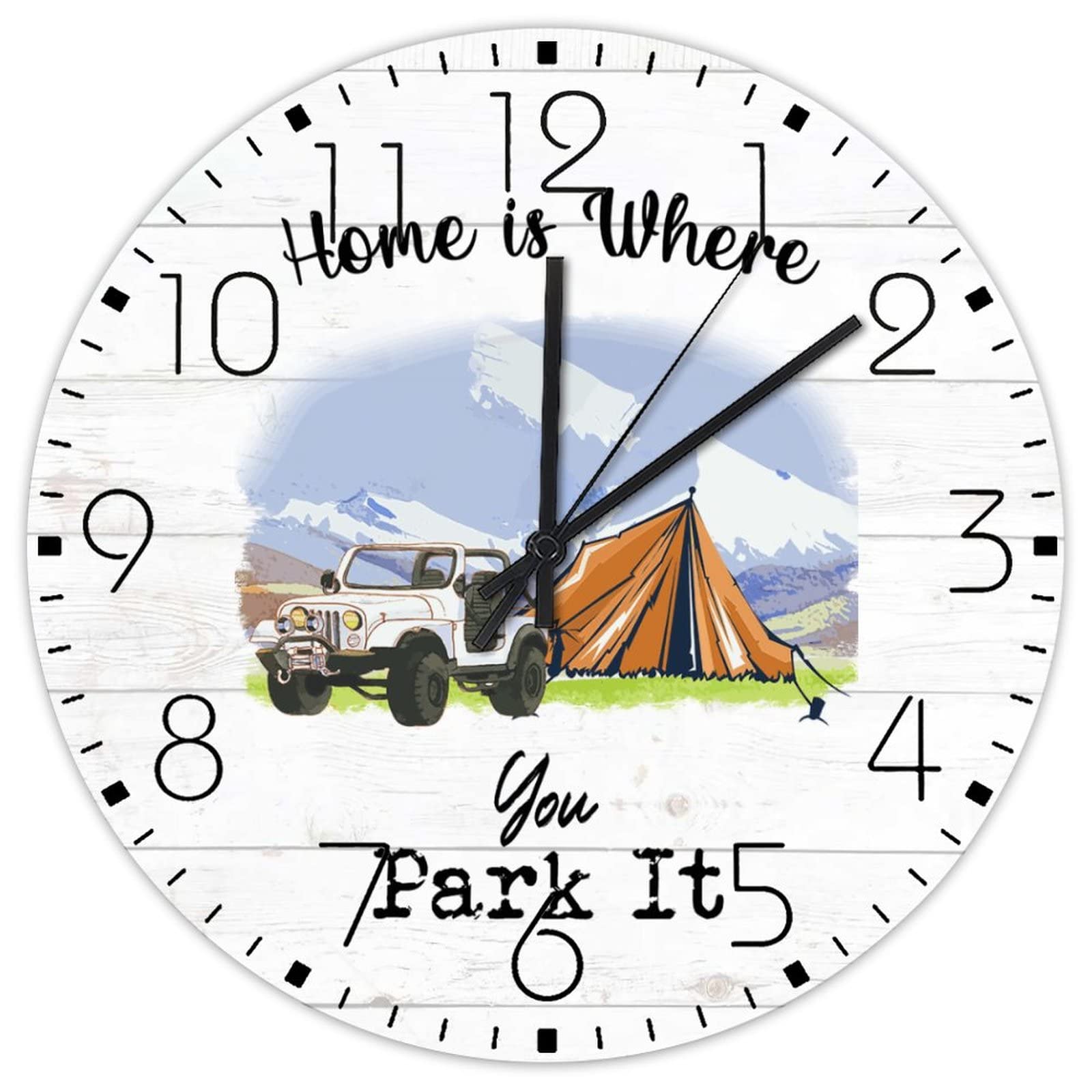 Horloge murale en bois silencieuse 30cm suspendue pour bureau et chambre à coucher