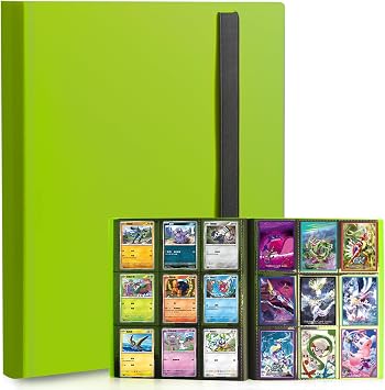 Card Binder, 9 Pocket Trading Card Album Folder,20 Pages, 360 Card Capacity Sports Card Binder, Premium Card Binders Compatible with MTG, TCG, Baseball Cards Green Grass