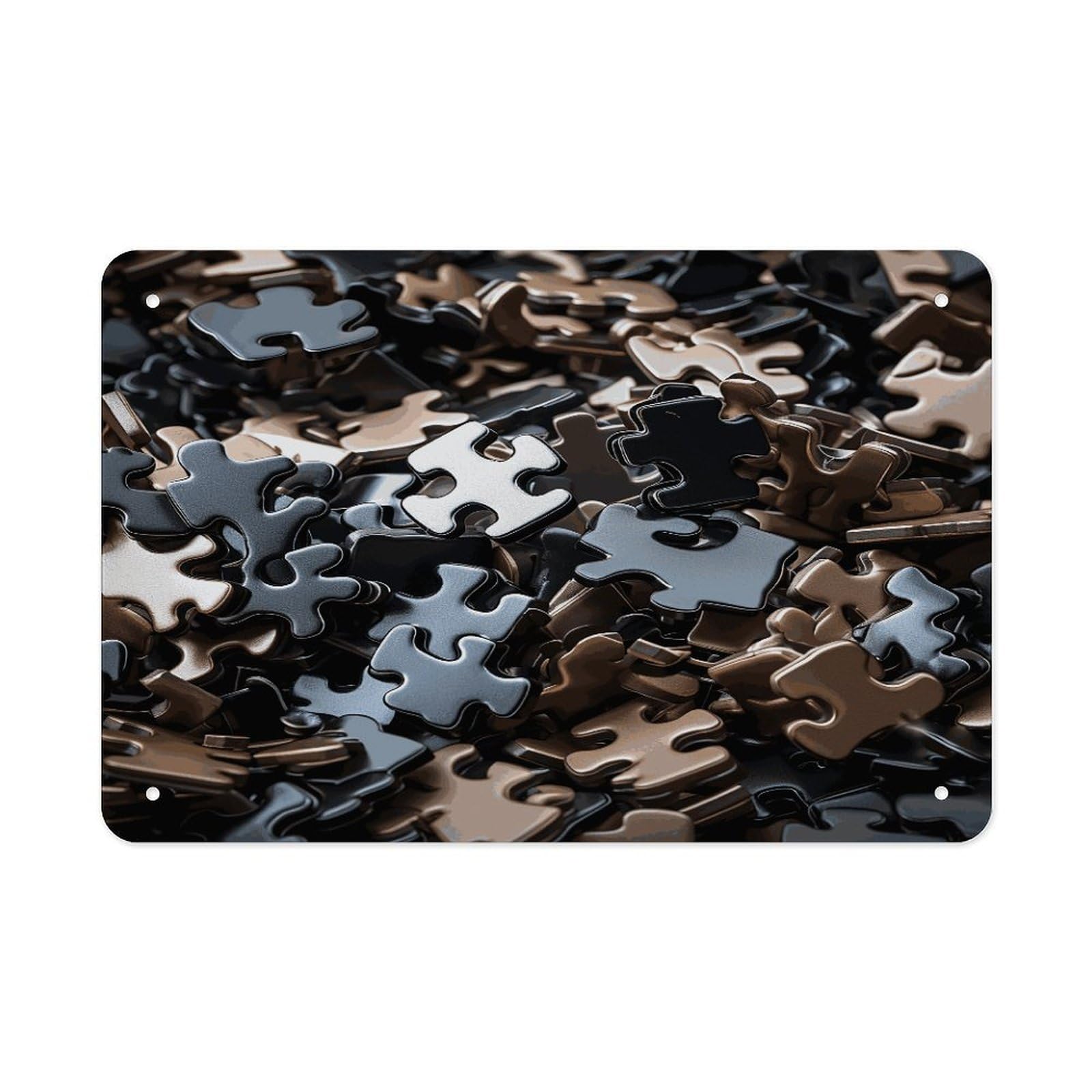 Fodpand Style A Bunch Of Puzzle Pieces Wall Art Metal Signs Tin Sign
