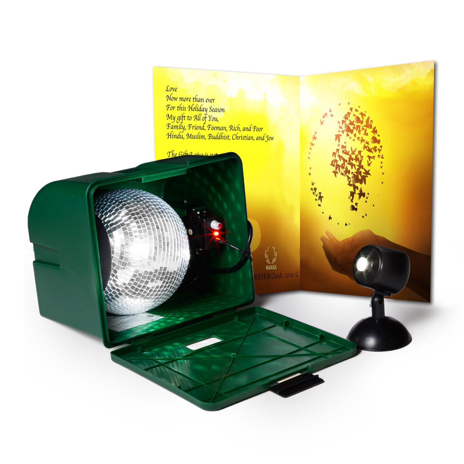 LED Snow Projector - Motion Falling Snowflake Effect (New LED 2016 Model) with Weatherproof Casing. Comes with Holiday E-Card by Marika