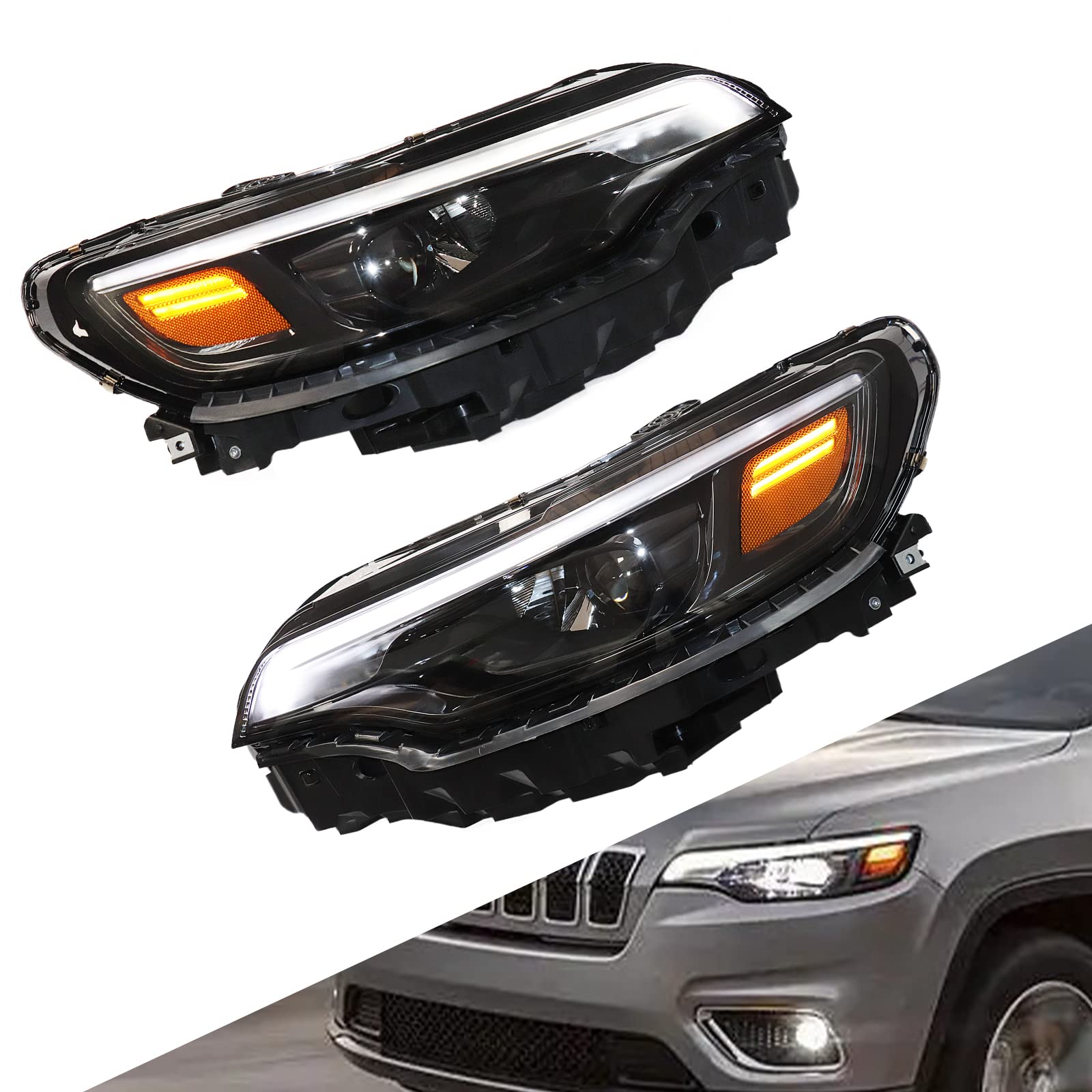 Amazon.com: Headlight Assembly Compatible with 2019 2020 2021 Jeep  