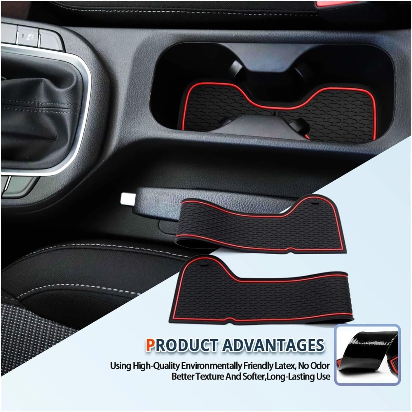 Compatible with Hyundai i30/ i30 N/ i30 N Line 2017-2024 Car Door Groove Mat Anti-Slip Slot Pad Auto Compatible with Hyundai i30 Accessories 2023(Black)