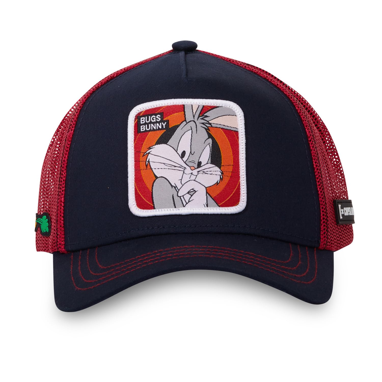 Looney Tunes czapka dziecięca Trucker Bugs Bunny, regulowana i oryginalna, czarna, czerwona, rozmiar TU, czarny, rozmiar uniwersalny