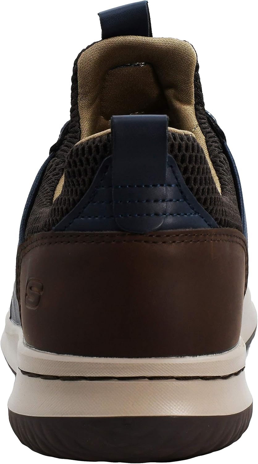Skechers Men's Delson-Axton Sneaker 6 Dark Brown