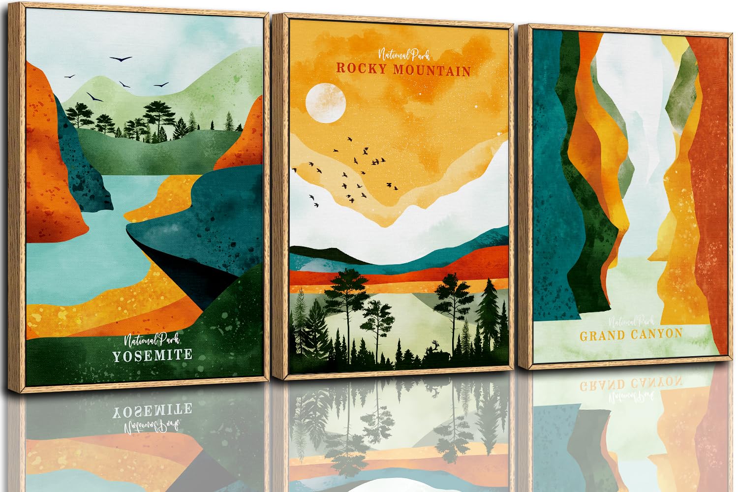 CHDITB Mountain Frame Canvas Wall Art, Nature themed office Wall Decor, country Scenic Art Spiritual Wall Painting, Vintage national park Mountains forest Art Prints for Living Room, Bedroom 16"x24"x3 — view 37