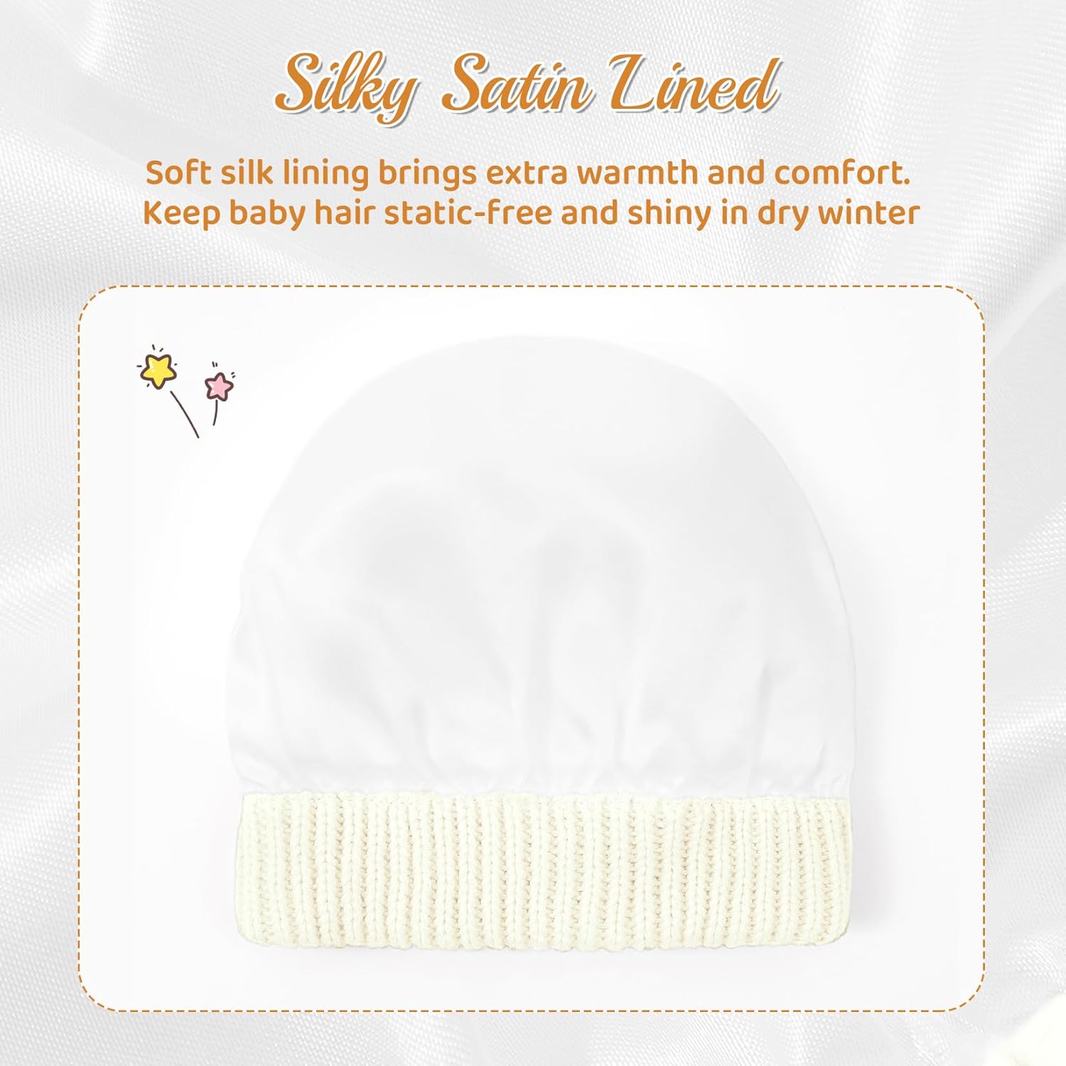 Century Star 3 Pack Baby Winter Hat Satin Lined Baby Beanie for Boys Girls Warm Knit Infant Toddler Hats Cap - Image 2