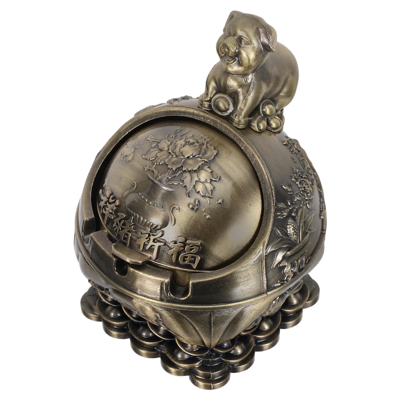 Cendrier portable avec couvercle coupe-vent Toyvian alliage zinc