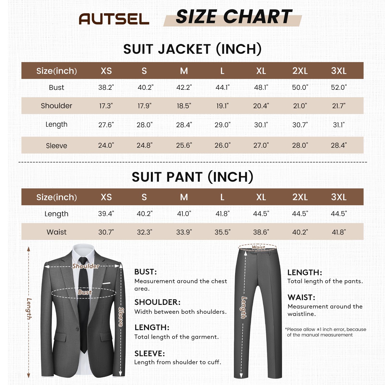 Trajes para Hombre de 2 Piezas Slim Fit Vestido de Novia Traje de un Botón Suits de Negocios Chaquetas Pantalones