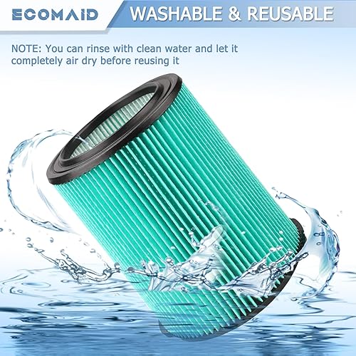 Miniatura 5 de Paquete de 2 filtros de cartucho de polvo HEPA de 5 capas VF6000 72947 para aspiradoras RIDGID de 5 a 20 galones y 2 bolsas de filtro VF3502 para