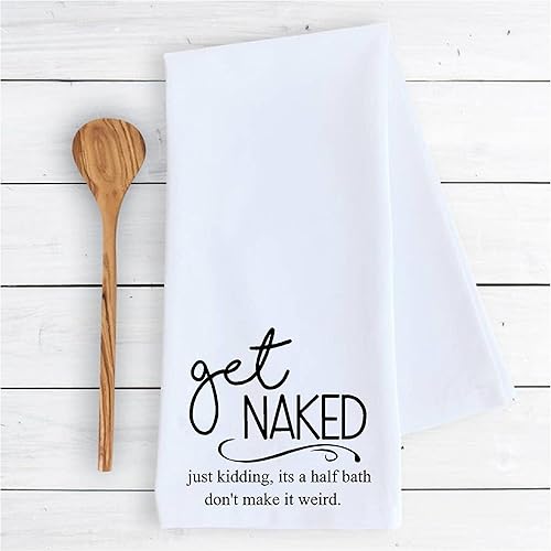 Miniatura 2 de Toalla de cocina Get Naked Just Kidding It's a Half Bath Don't Make it Weird Bath Funny Cute Kitchen Decor Drying Cloth... 100% algodón