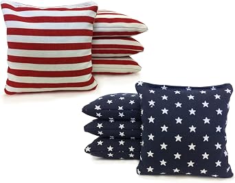Tailgating Pros 8 Regulation Cornhole Bags Stars and Stripes American Flag Bags Handmade