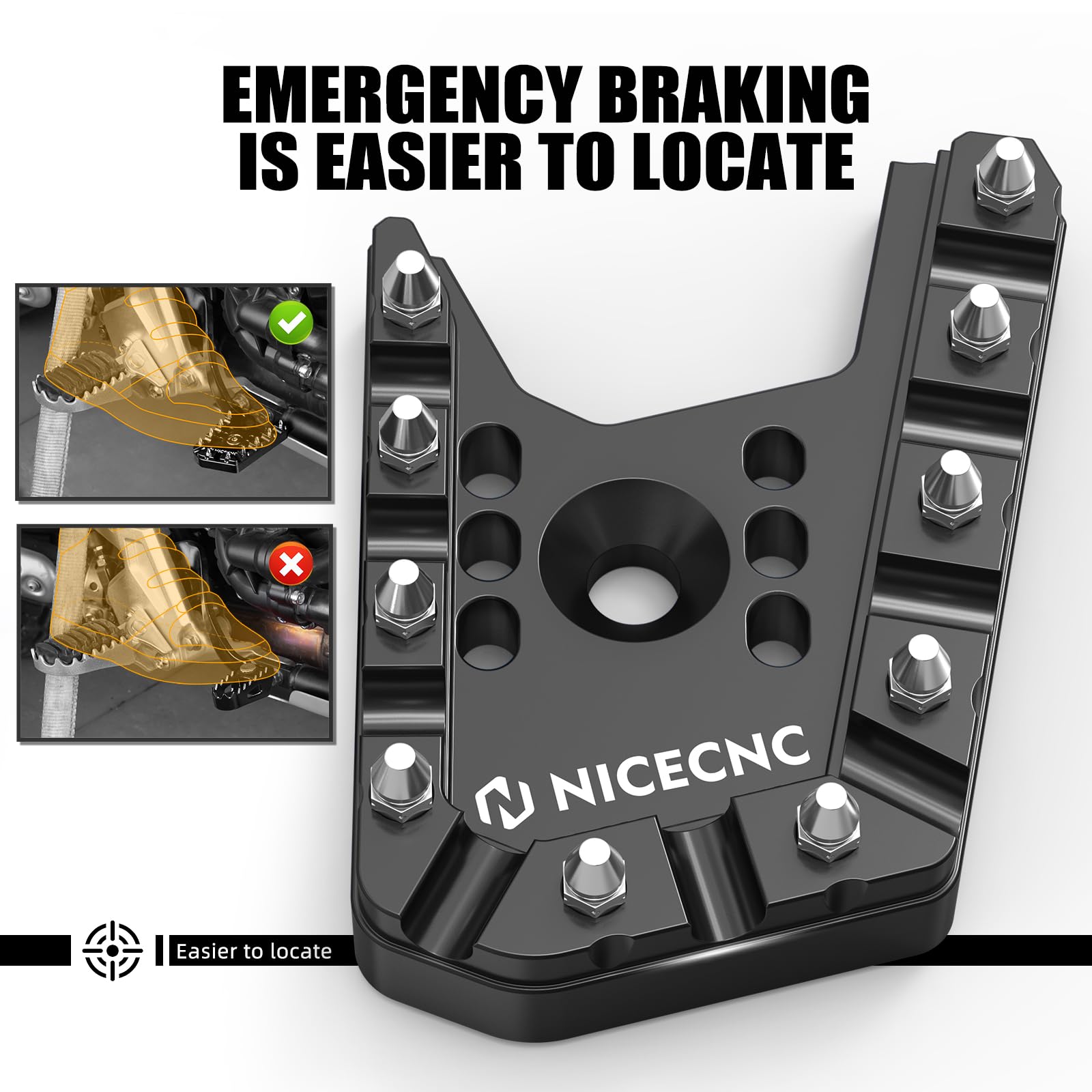 NICECNC Estensione del pedale della leva del freno per moto compatibile con Yamaha Tenere 700/XTZ700 2019 2020 2021 2022 2023 2024, Tenere 700 Rally Edition 2020-2024, nero