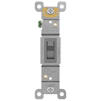ENERLITES Toggle Light Switch, Single Pole Wall Switch, 1 Pack, Gray