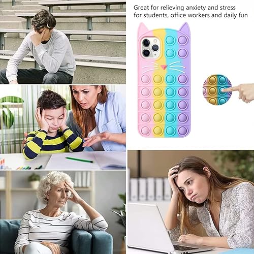 Miniatura 19 de Funda antiestrés para iPhone 11, diseño de dibujos animados 3D, diseño de dibujos animados graciosos kawaii, diseño de silicona suave para niñas
