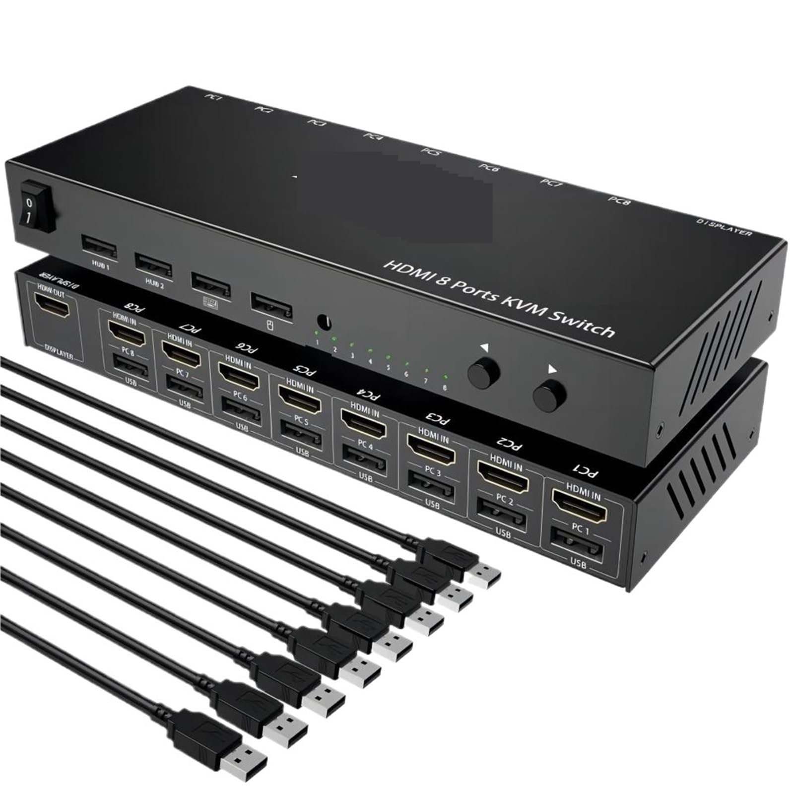 Commutateur USB KVM 8 ports HDMI 4K sélecteur clavier souris PC