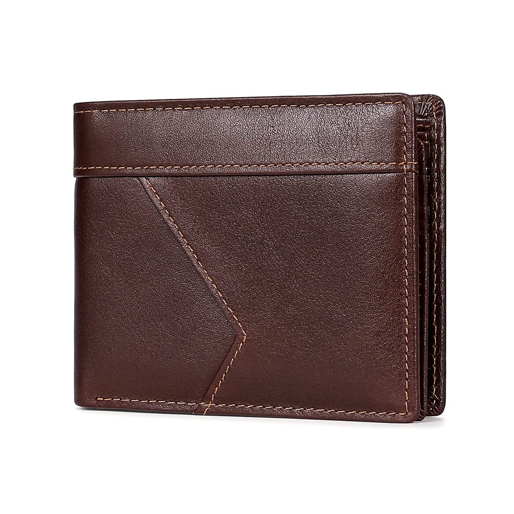 SYOSIMens Slim Wallet Minimalist Leather front Pocket Wallets for Men RFID Blocking Bifold Credit Card Holder Wallet Gift (Coffee)