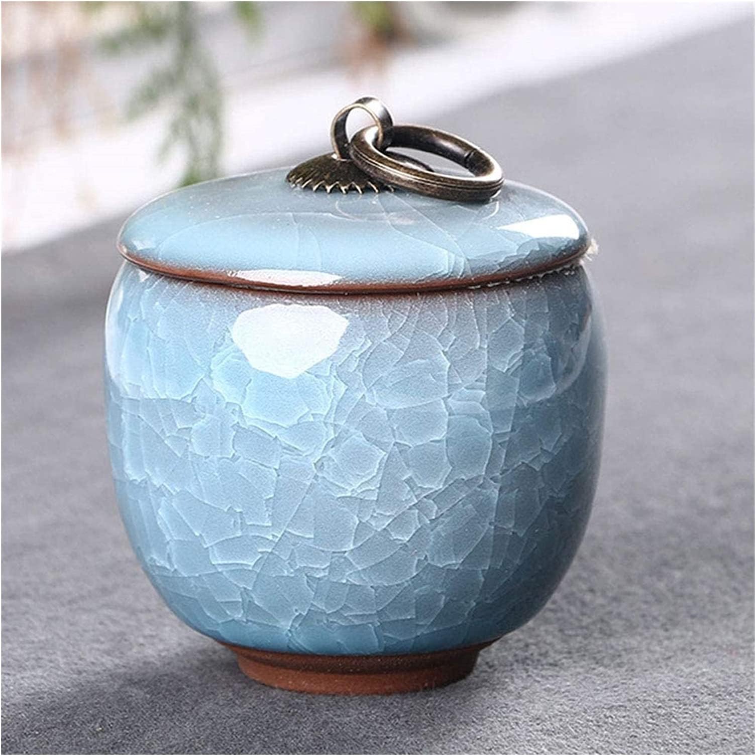 Teedose Mini Tea Caddy Ceramic glass sealing Sealed cover portable tea pot storage Suitable 6 * 7cm