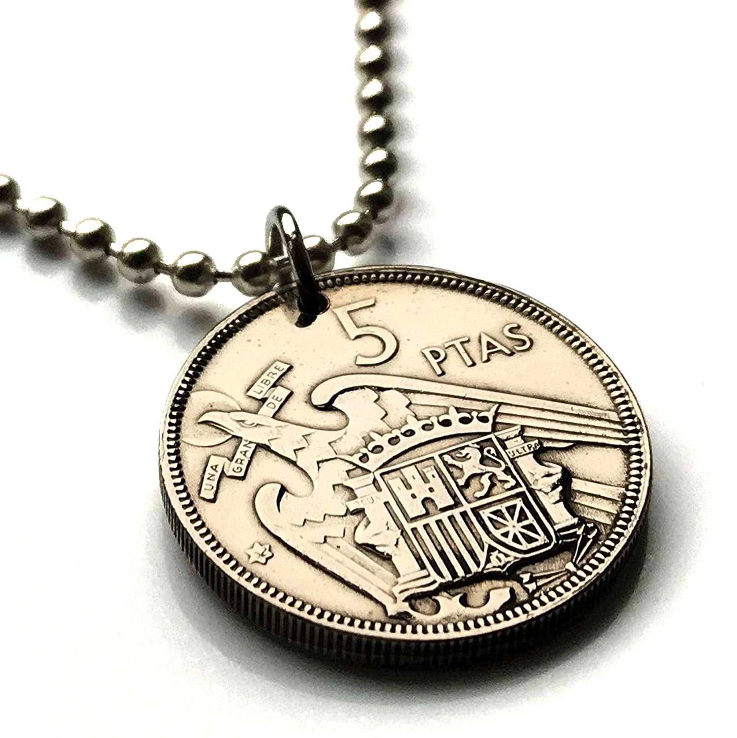 Coinedjewelry1957 Spain Espana Pesetas Coin Pendant Eagle Of