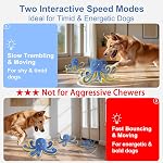 Interactive Dog Toys Octopus,Durable Automatic Jumping Dog Toy to Keep Them Busy,Squeaky Moving Tug of War Doggie Toy,USB Rechargeable Puppy Toys (Blue)