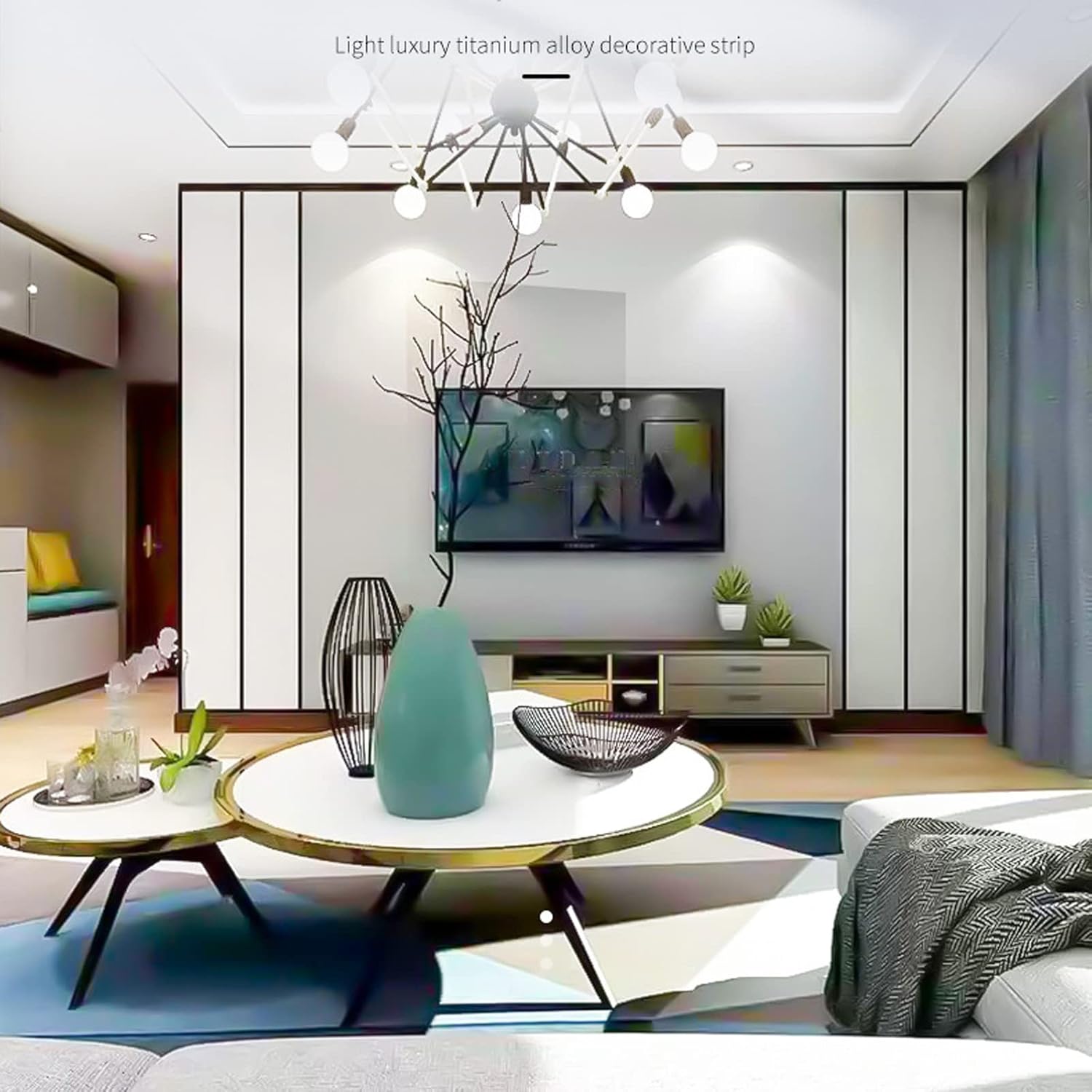 Molding Wall Trim Self-Adhesive Edging Strip, 201 Stainless Steel Metalized Mirror-Like Finish, Decorative Trim for Door Wall Mirror Furniture Wardrobe -6mx1.5cm