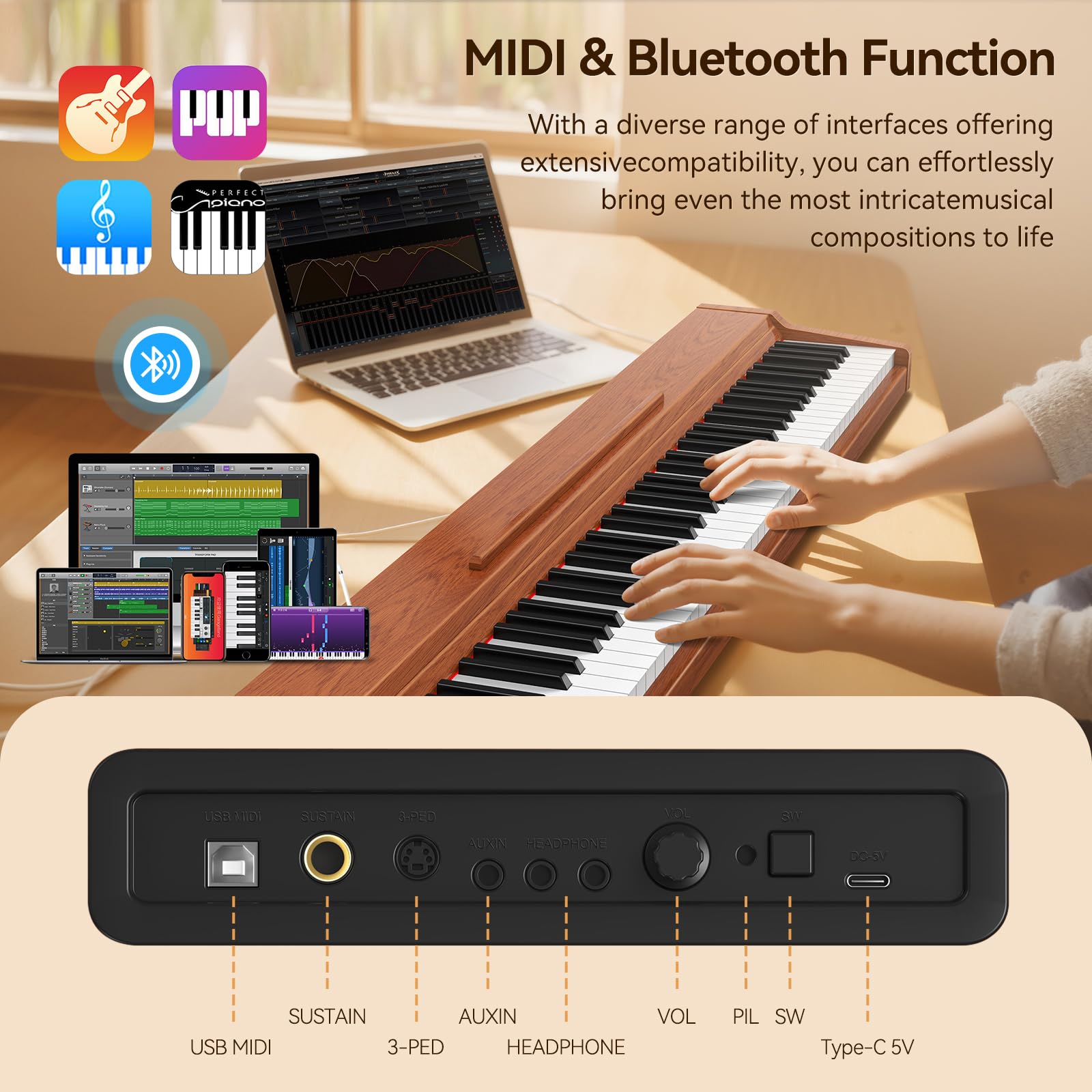 Amazon.com: Keyboard Piano Electric 88 Key Piano keyboard: 88 Key