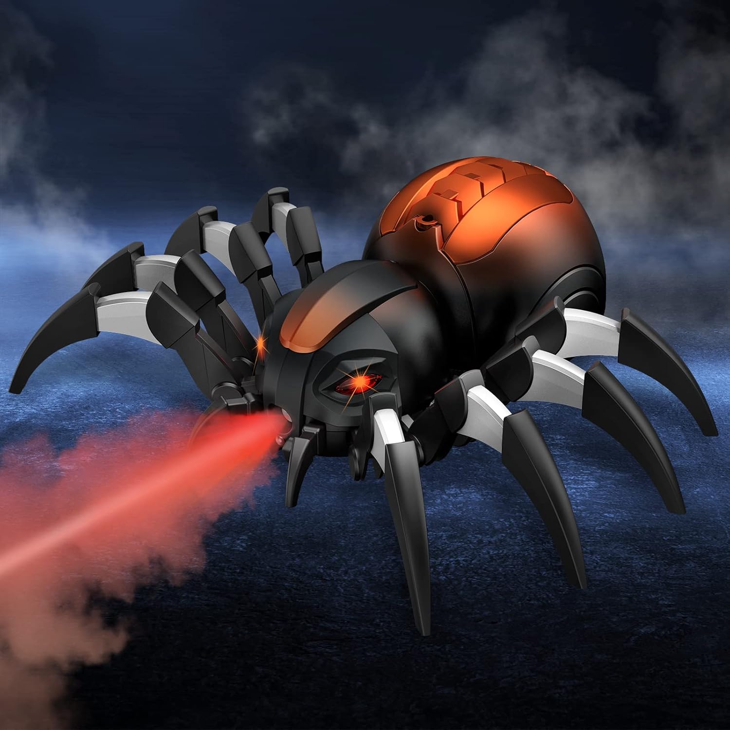 Remote Control Spider Toys Realistic, Halloween RC with Light Black Top Tred Toys