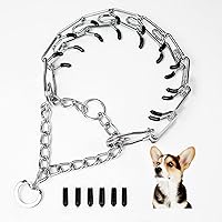 Vista 8 de Collar de punta para perro, collar de entrenamiento para perros con clip de liberación rápida, eslabones ajustables de acero inoxidable con puntas