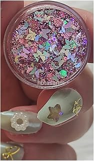 Glitter Jel Far Simli Kiraz Çiçeği Kelebek Pink02, serashinegozfarı76