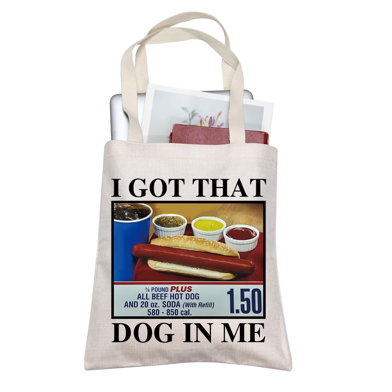 TOBGBEFunny Hot Dog Meme Gifts For Costco Hotdogs Funny Lover Shopping Bag Keep Hot Dogs Price Canvas Bag