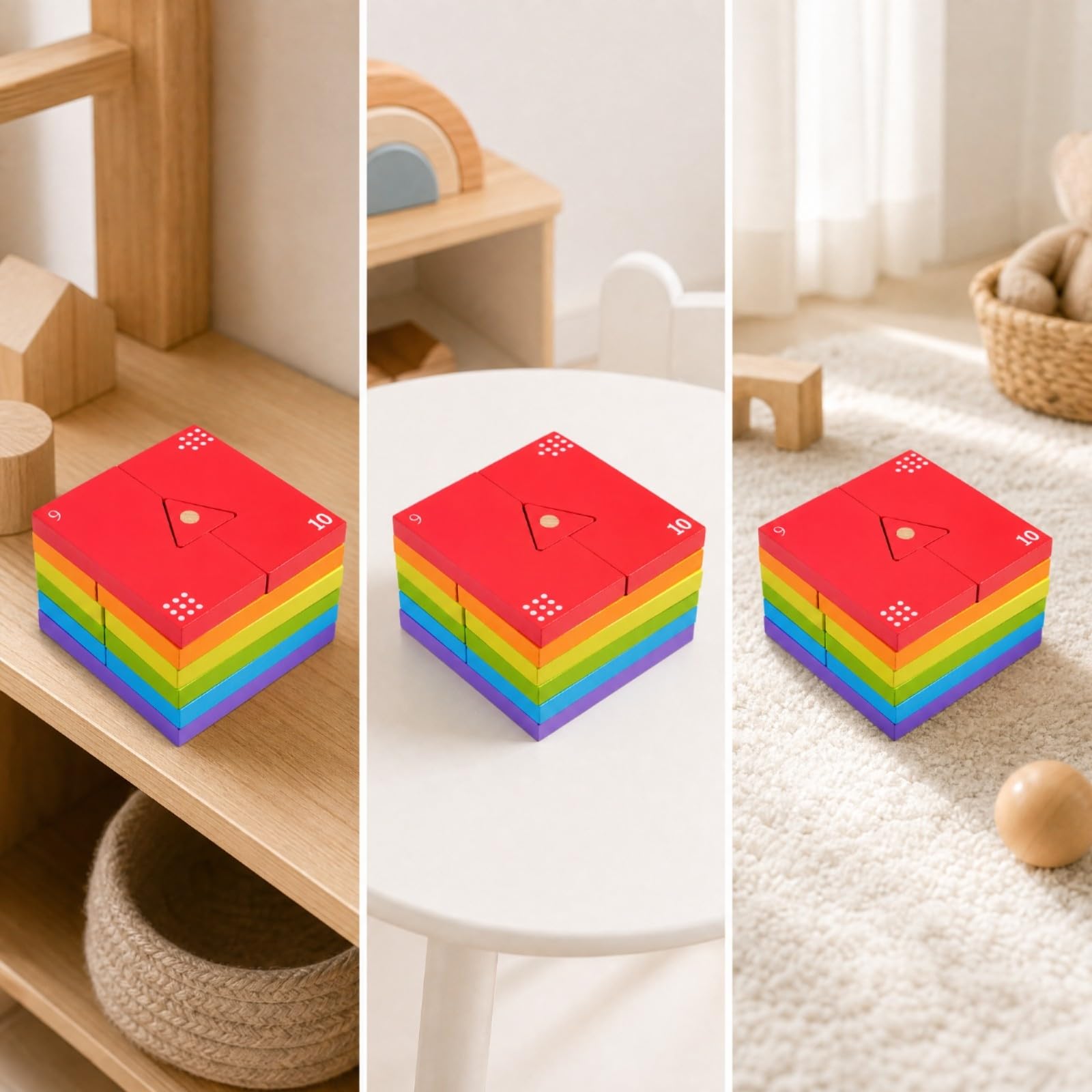 Stapel- und spiel handlich geometrisches Steckspiel aus bunt Steckspiel für Vorschul, Vorschule, Eltern-Kind-Aktivitäten