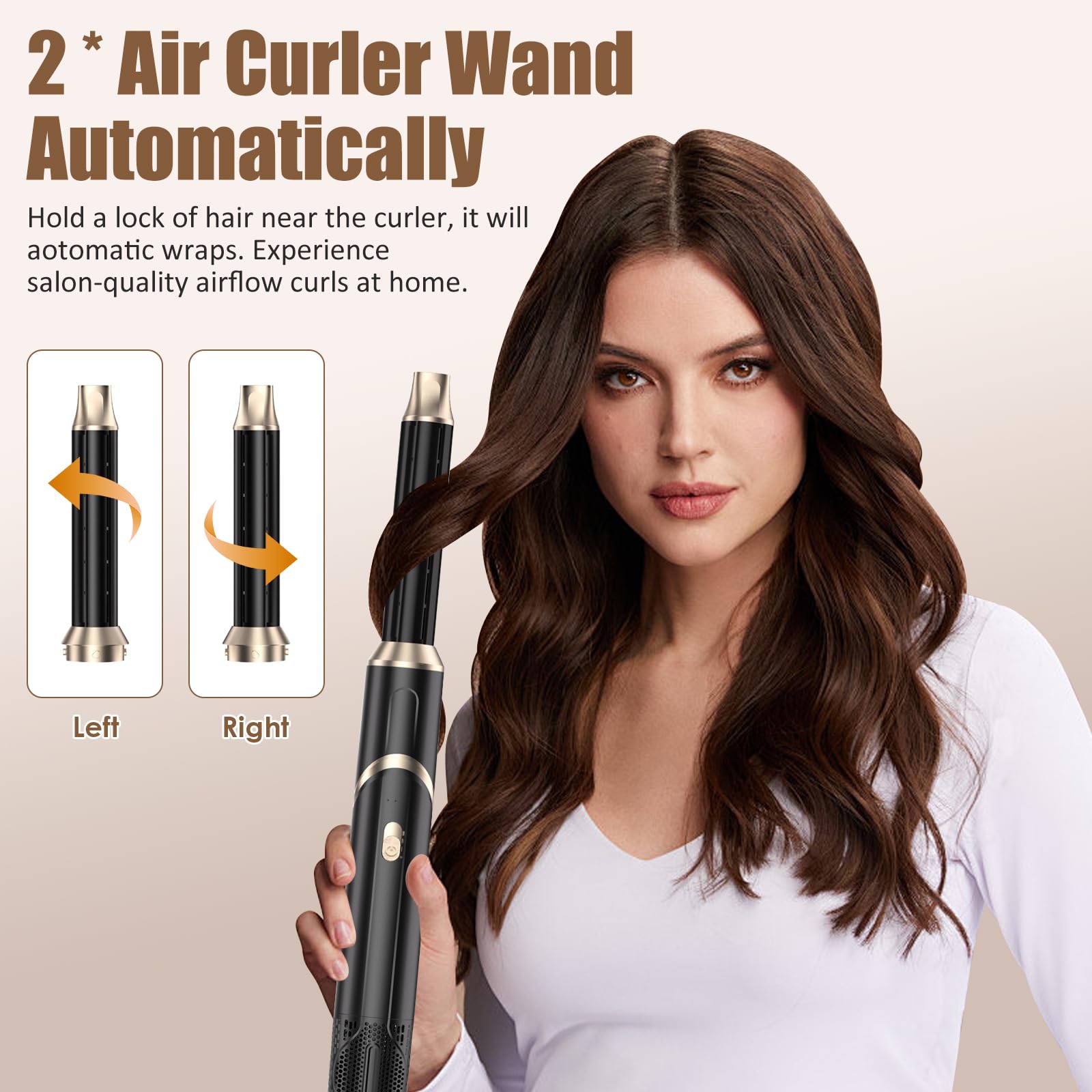 Zestaw Air Styler, szczotka na gorące powietrze, szczotka do włosów 1000 W, suszarka okrągła z 3 temperaturami, suszarka do włosów z jonami ujemnymi, okrągła szczotka, prostownica, lokówka