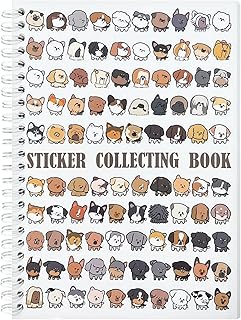 Reusable Sticker Book Collecting Album for Adults Storage Collection Book 37 Sheets Release Paper A5 Size Cute Dog Theme Keeper Holder Saver