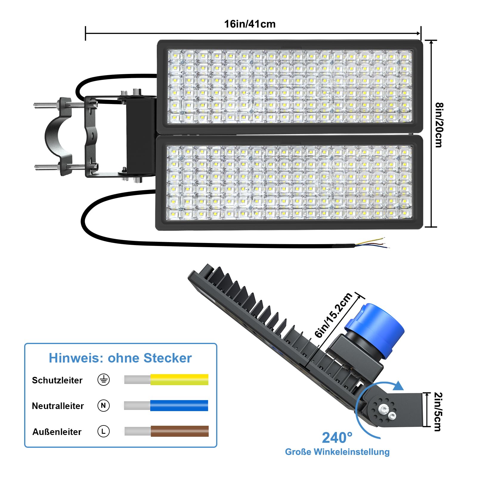 200W LED Strahler Außen mit Dämmerungssensoren, 28000LM Dämmerung bis Morgengrauen Flutlicht, 6500K Kaltweiß LED Straßenlampe, IP67 Wasserdicht Fluter Außenleuchte für Hof, Garten