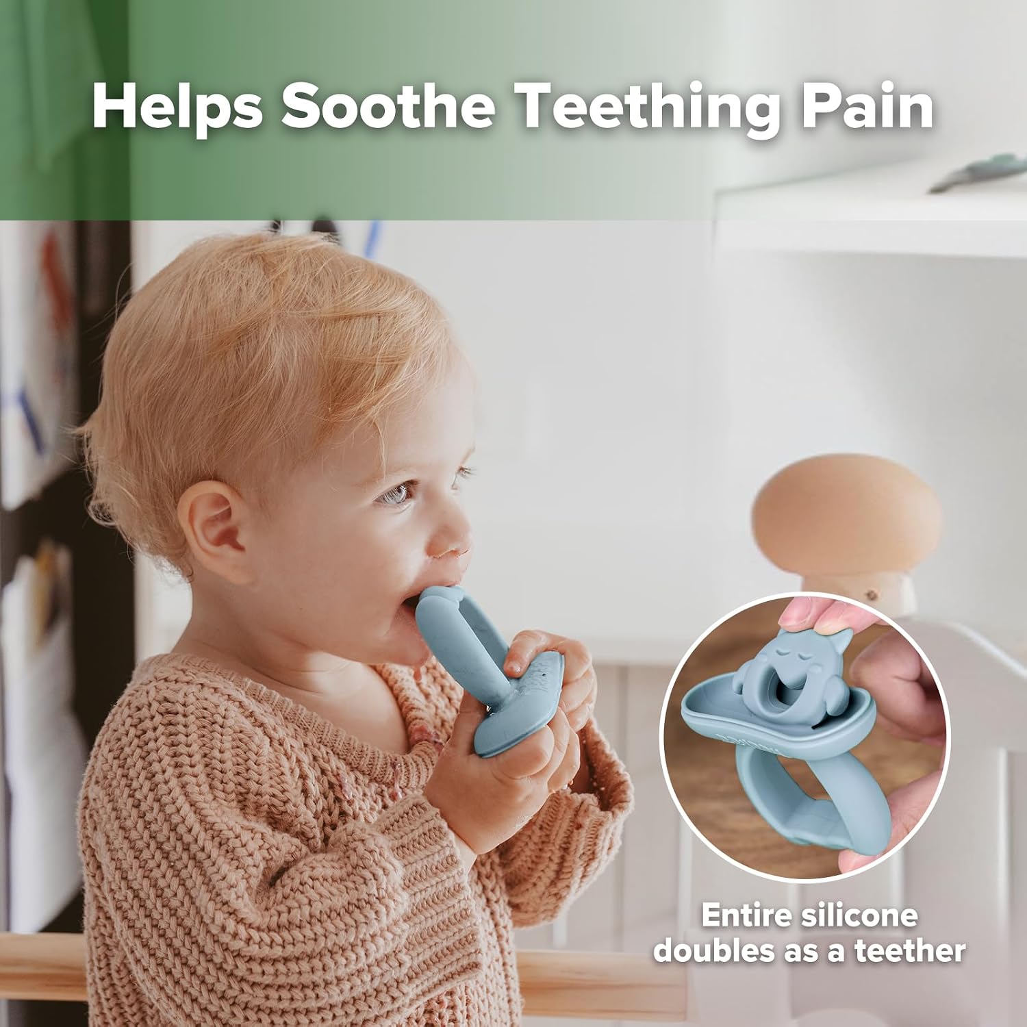 Haakaa Breastmilk Popsicle Molds Baby Teething Relief, Frozen Breast Milk & Puree Teether Popsicle Maker, Ice Pop Molds for Infant 6m+, BPA Free Silicone (Sky Blue + Mustard)