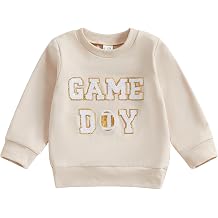Toddler Baby Girl Boy Fall Clothes Football Game Day Sweatshirt Tops Crewneck Pullovers Shirt Kids Football Outfit