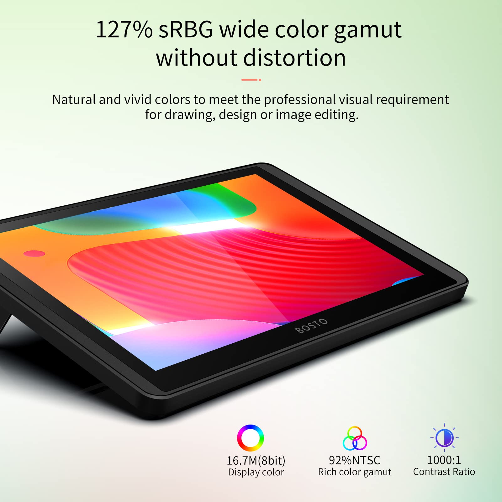ZJchao BOSTO 12HD A H LCD Graphics Drawing Tablet -Monitor 11,6 Zoll 768p Auflösung 8192 Druckstufen USB Powered Zeichentablette für MacOS