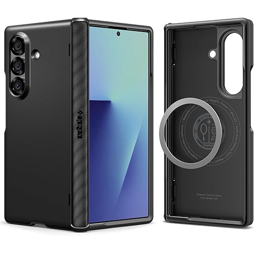 Spigen for Galaxy Z Fold 7 Case, Slim Armor Pro MagFit [Hinge Protection] [Fast Wireless Charging/Magnet for Galaxy] - Black