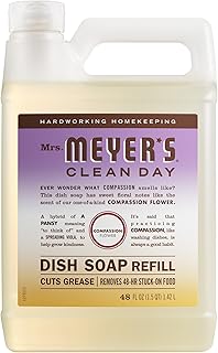 MRS. MEYER'S CLEAN DAY Liquid Dish Soap Refill, Compassion Flower, Packaging May Vary, 48 fl. oz