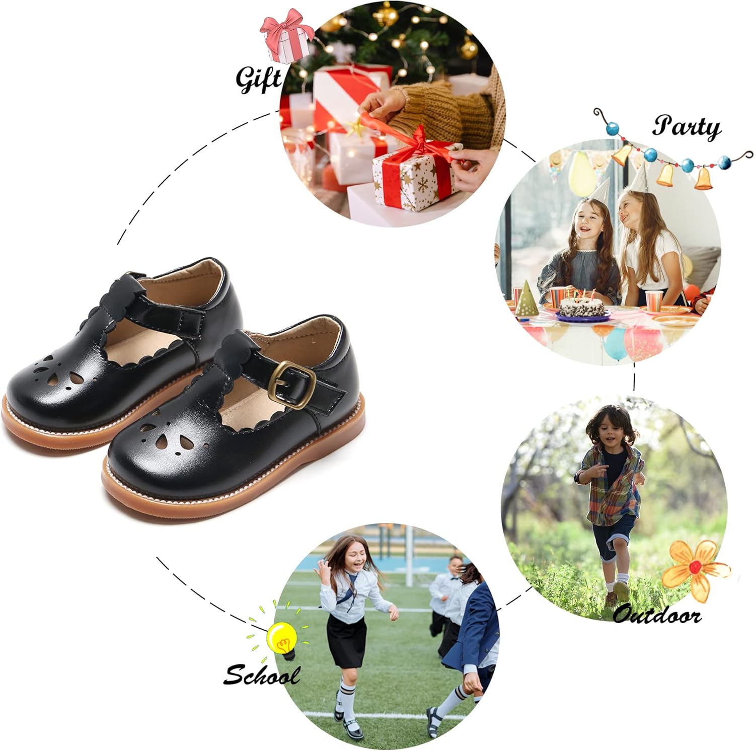 Felix & Flora Toddler Little Girl Mary Jane Dress Shoes - Ballet Flats for Girl Party School Shoes - Image 5