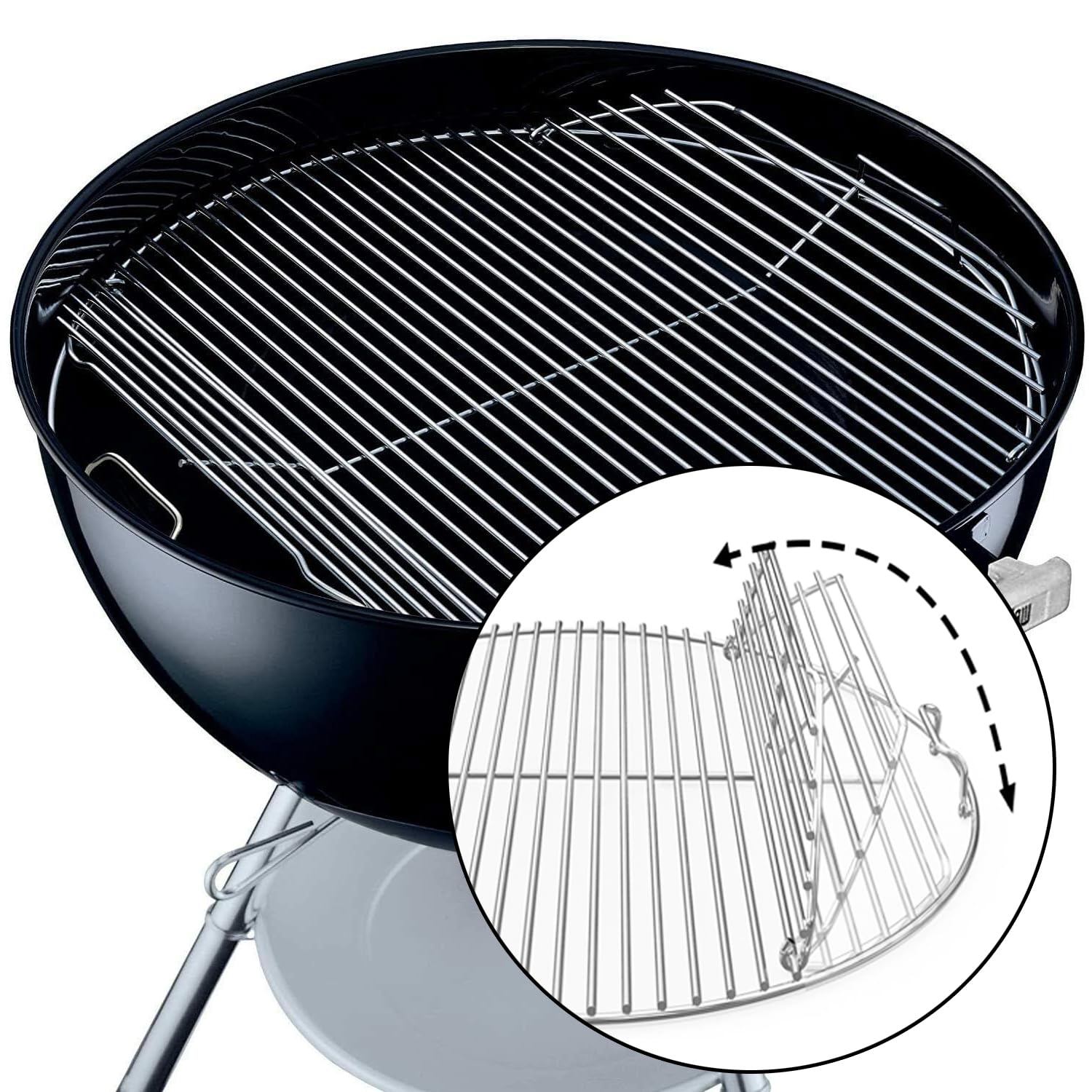 Parrilla redonda plegable 7436 de 54,6 cm para Weber de 57 cm, pieza de repuesto para Weber One-Touch, Performer,Bar-B-Kettle and Master-Touch,Smokey Mountain Cooker Smoker,piezas de repuesto