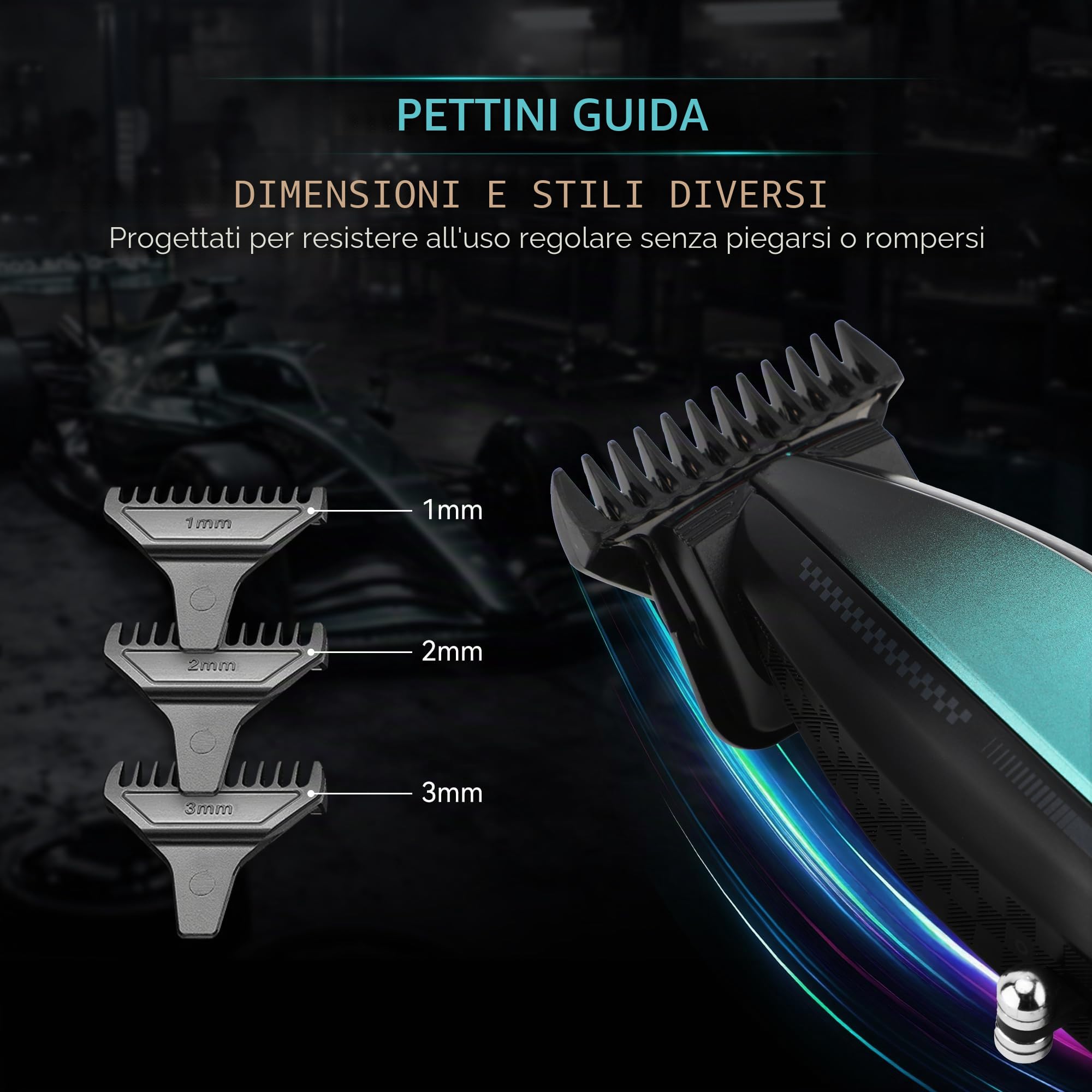 VGR Regolabarba professionale da uomo, motore elettrico DC 9000 giri/min, lama DLC T di precisione, batteria ricaricabile USB-C senza fili, batteria da 240 minuti con dock, dettaglio capelli da