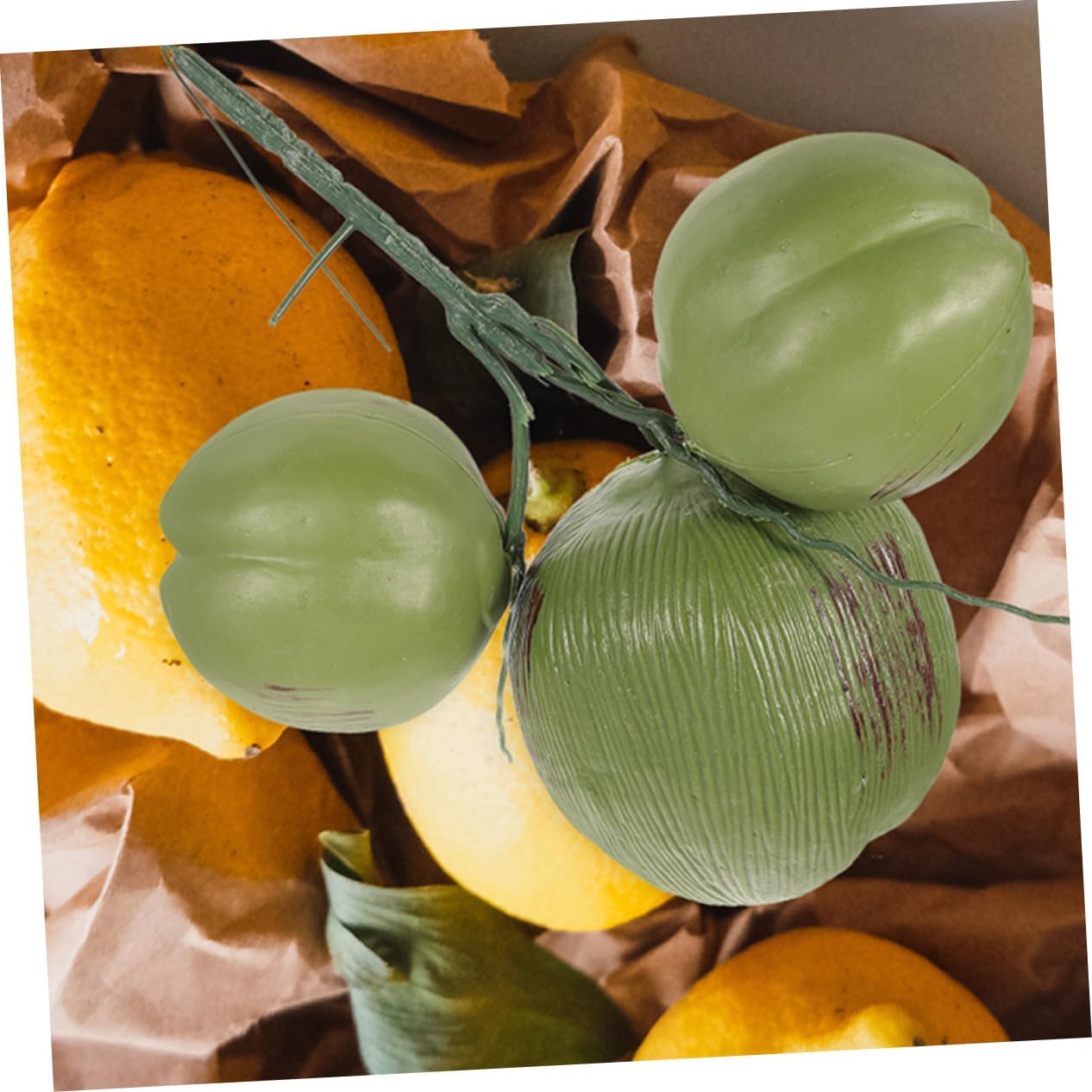 Ciieeo Faux Coconut Coir Artificial Coconuts Bunches Fake Fruit Decor Photo Props