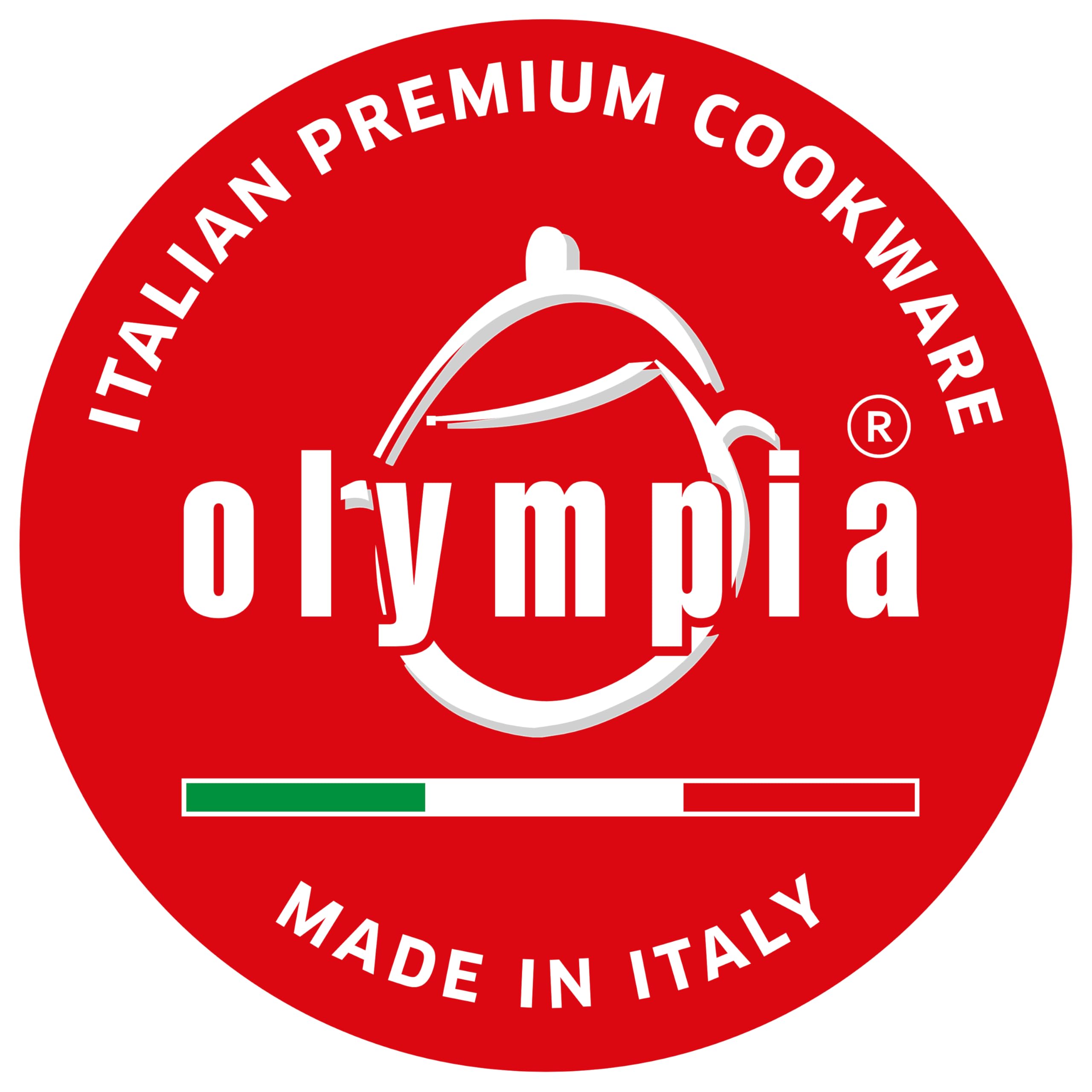 Bistecchiera Grill Plancha, Olympia – Piastra Grill in Alluminio Pressofuso Antiaderente 5 Strati, Manico Salvaspazio, Senza PFOA e Nickel, Prodotta in Italia (34 * 26cm)