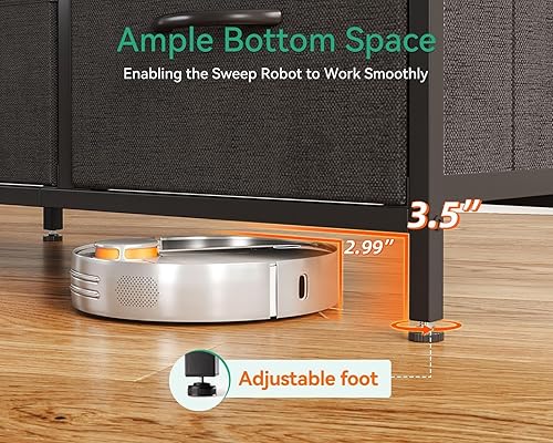 Miniatura 5 de AODK Cómoda para dormitorio con 5 cajones de almacenamiento, cómoda pequeña de tela para organizador de armario, mesa auxiliar de mesita de noche,